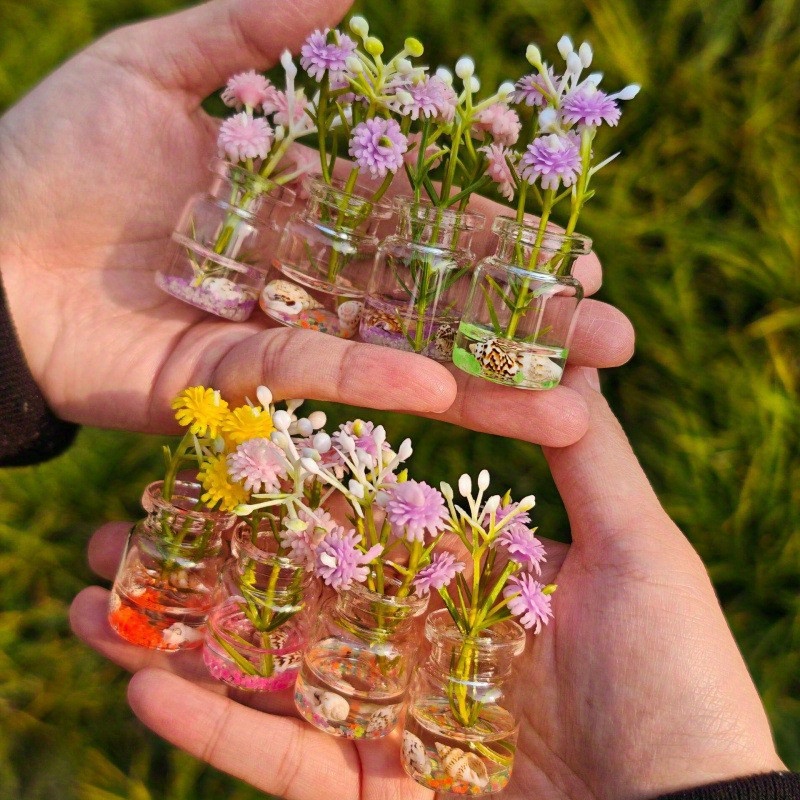 Florist Supply Vases - Set Vas Mini Kaca Bercahaya dalam