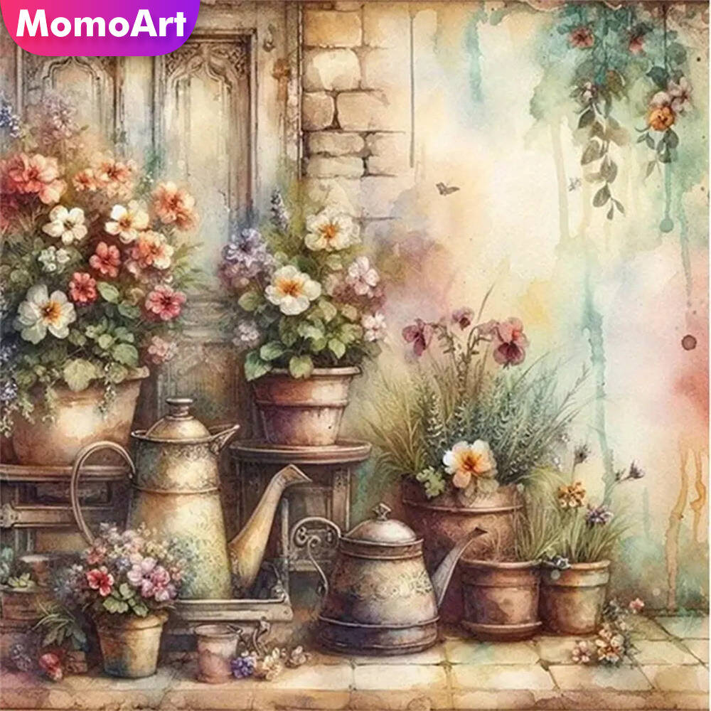 Florist Supply Vases - Momoart Beruang Mosaik Berlian Hewan Lukisan