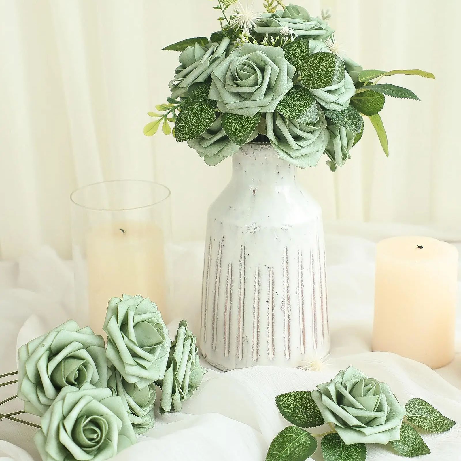 Bunga buatan 25 buah mawar pal - Florist Supply Bulk ulasan dan harga