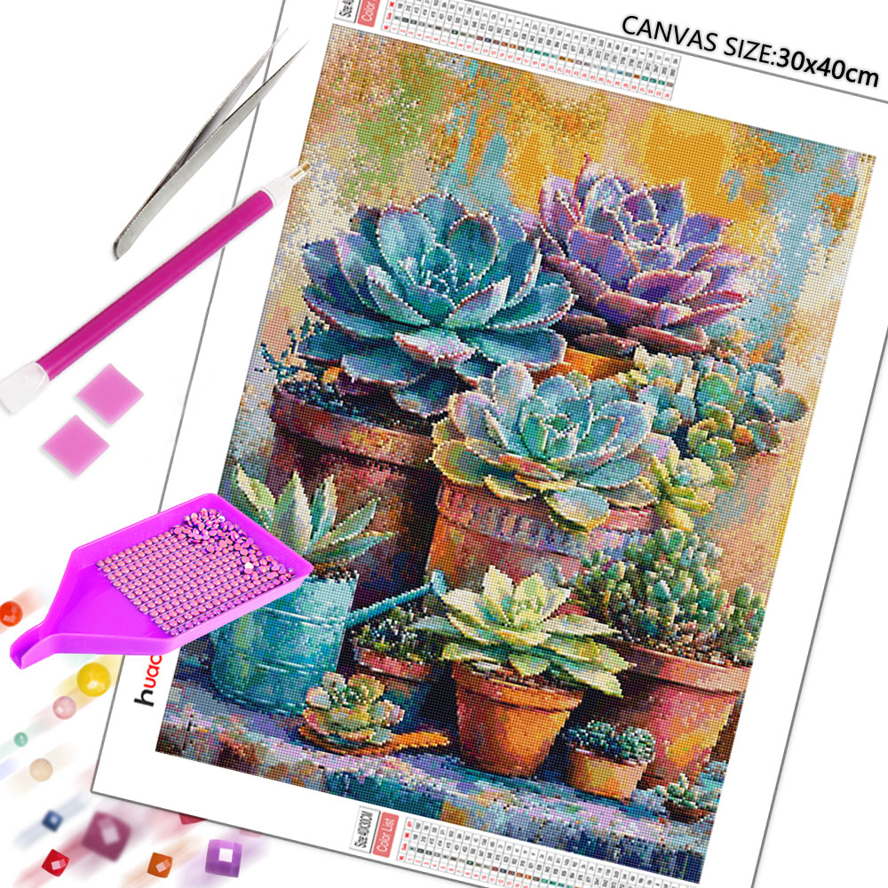 Lukisan Berlian 5D Huacan Full - Florist Supply Vases ulasan dan harga