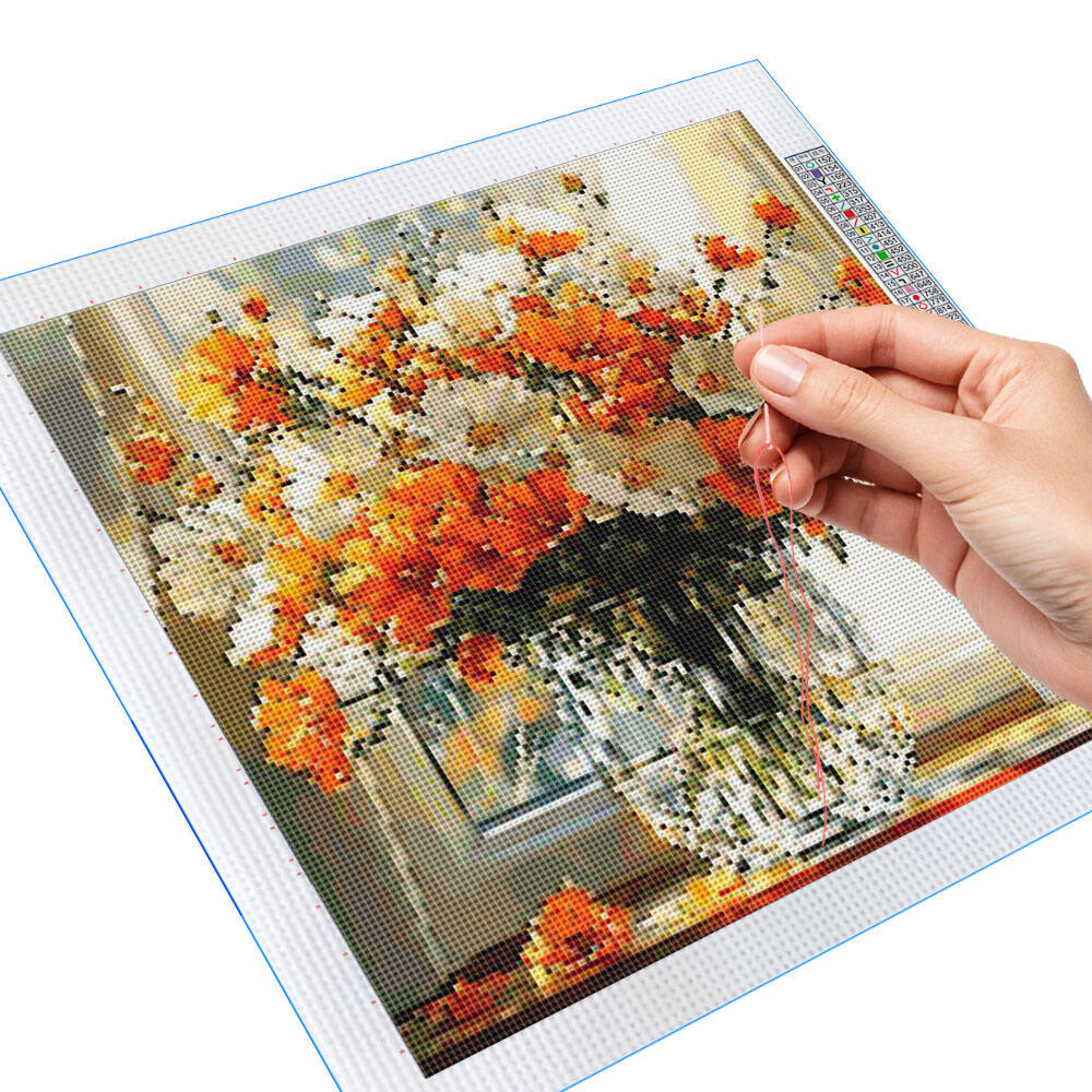 Kruistik hewan sapi DIY penuh  - Florist Supply Vases ulasan dan harga