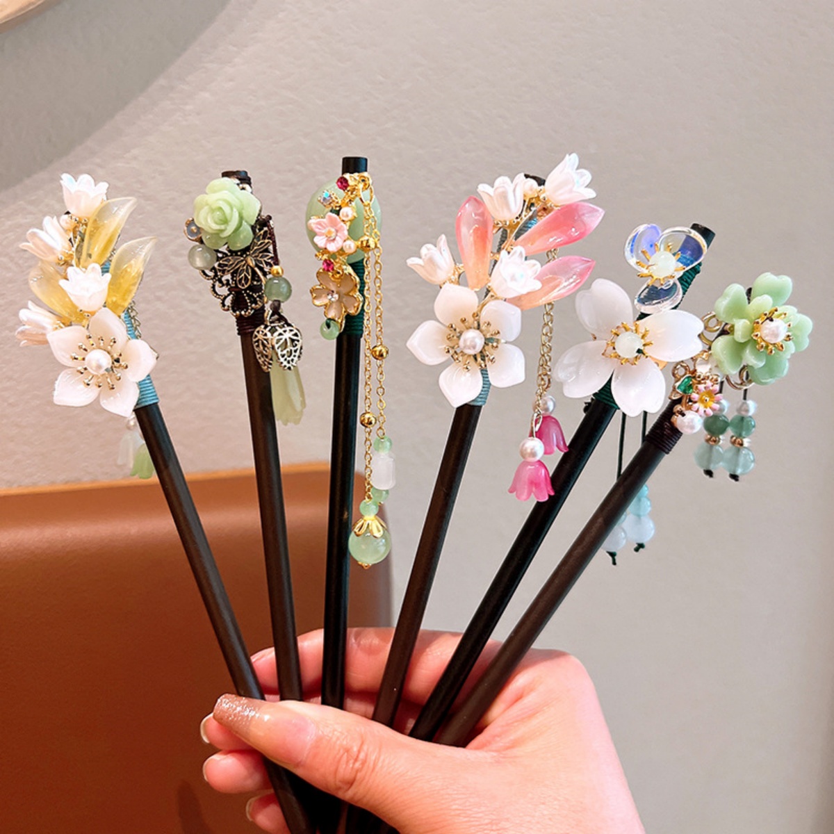 Jepit Rambut Kayu Rumbai Bunga - Supply Florist ulasan dan harga